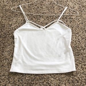 criss cross cropped tank top